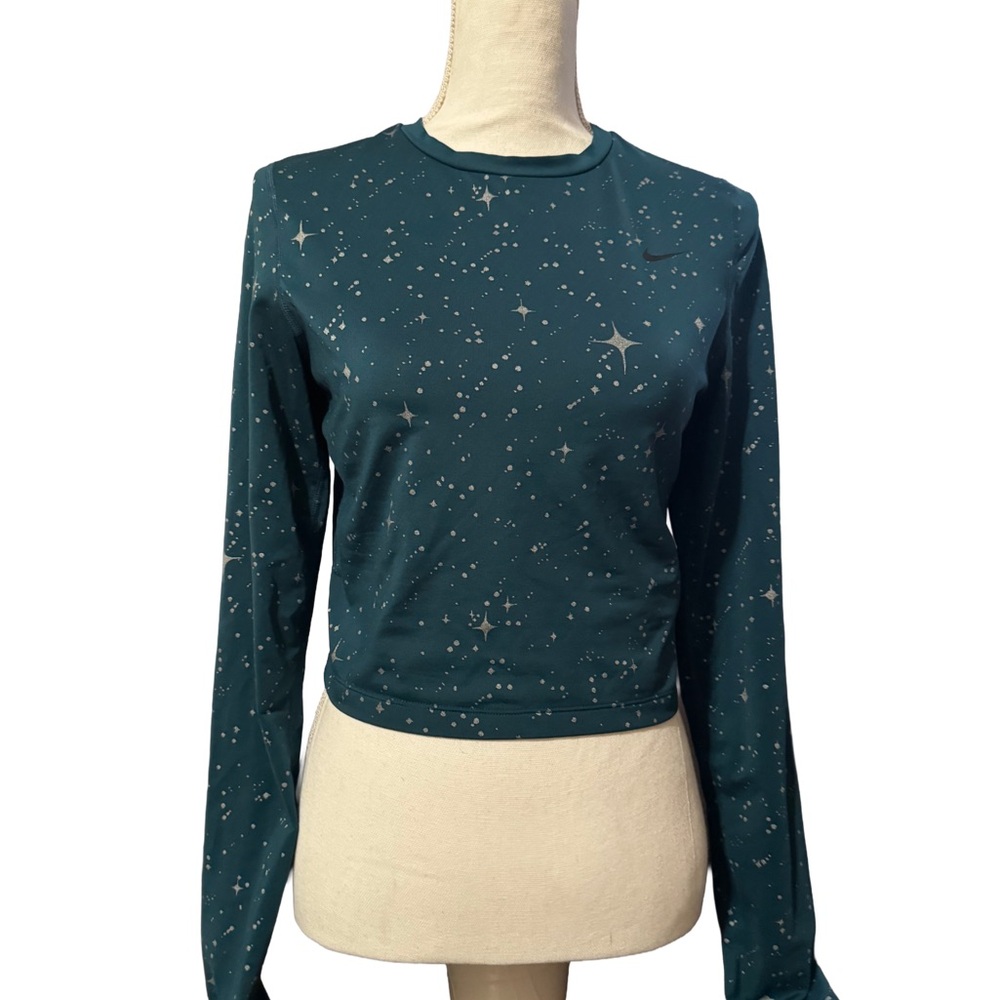 Nike Pro Dri-Fit Dark Teal Starry Night Crop Top
